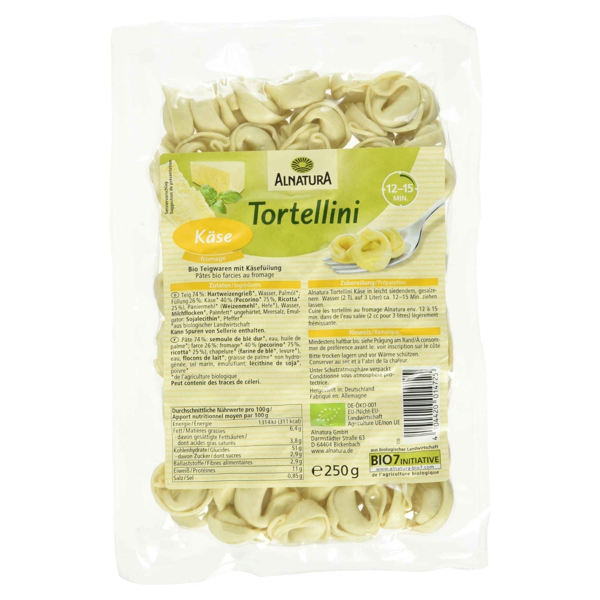 Alnatura Bio Tortellini Käse, 250g 1 Angebot bei HelloDeals