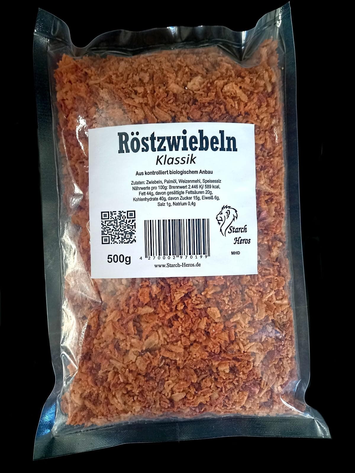 Röstzwiebeln Klassik 500 Gramm vegan vegetarisch aus deutschem Anbau ohne Zuckerzusatz, Konservierungsstoffe oder Hefeextrakte Angebot bei HelloDeals