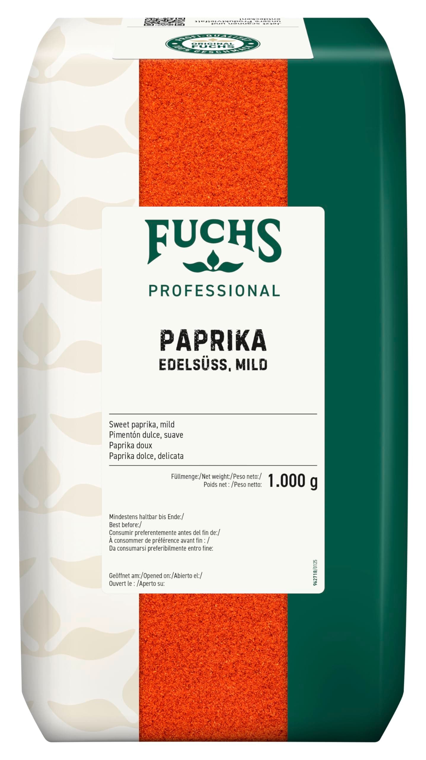 Fuchs Professional - Paprika edelsüß mild | Mildes Gewürz für Gulasch, Saucen und Dips | Profi-Qualität für Großverbraucher und Gastronomie | 1 kg im recyclebaren Beutel Angebot bei HelloDeals
