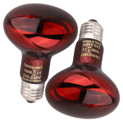 DERNORD Reptilien Rotlichtlampe Birne - 100 Watt R80 Infrarotlampe Rotlichtlampe Wärmelampe Tiere für Urzeitkrebse Schildkröten Vogelspinne Vivarium 2 Pack Rotlichtlampe 100w Angebot bei HelloDeals