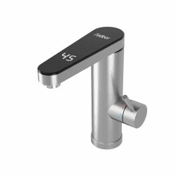 Fudeer wasserhahn mit durchlauferhitzer 230V, 3.3KW Badezimmer Elektrischer Wasserhahn mit digitaler Anzeige (30-45℃),Schnelles Aufheizen, 120° drehbarer Auslauf, 304 Edelstahl(Silber) XH-502 Sliver Angebot bei HelloDeals