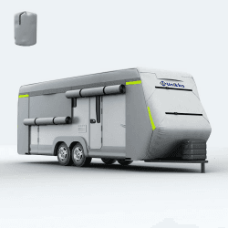 Unikka Caravan Cover Wohnmobil-Schutzhülle, wetterfeste Wohnmobilabdeckungen - hochwertige Wohnmobil Abdeckplane, 5,5-6,7 m, Wasserdicht, Atmungsaktiv, Grau 18-20' (550 * 250 * 235cm) 610*250*235cm