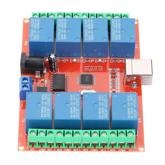 USB Relais 8 Kanal DC 12V Computer USB Steuerschalter Relais Modul USB Switch Controller elektronische Komponenten Module Board mit Importiertem Hochleistungs USB Steuerchip
