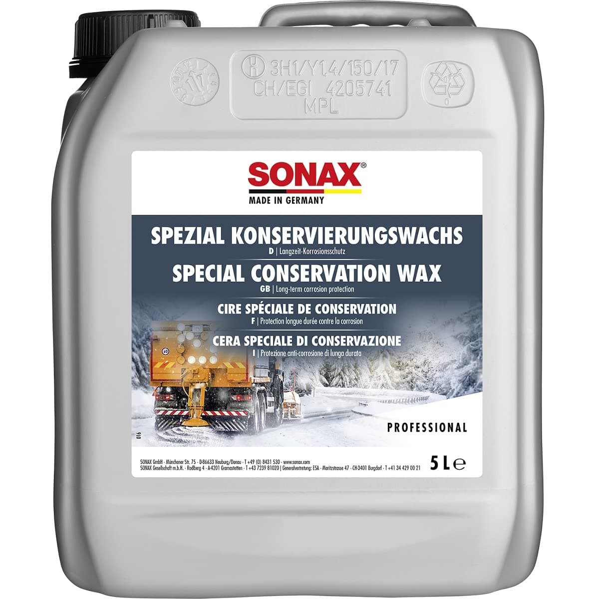 SONAX SpezialKonservierungsWachs (5 Liter) transparentes, salz- und spritzwasserfestes Sprühwachs | Art-Nr. 04855050