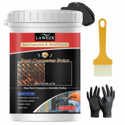 LAWEZX Rostumwandler mit Grundierung 1000ml, 3-in-1 Schwarz Rostschutzfarbe für Metall - Rost Entferner & Wandler und Langlebige Rostschutzbeschichtung, Rust Conversion Paint für Autos Angebot bei HelloDeals