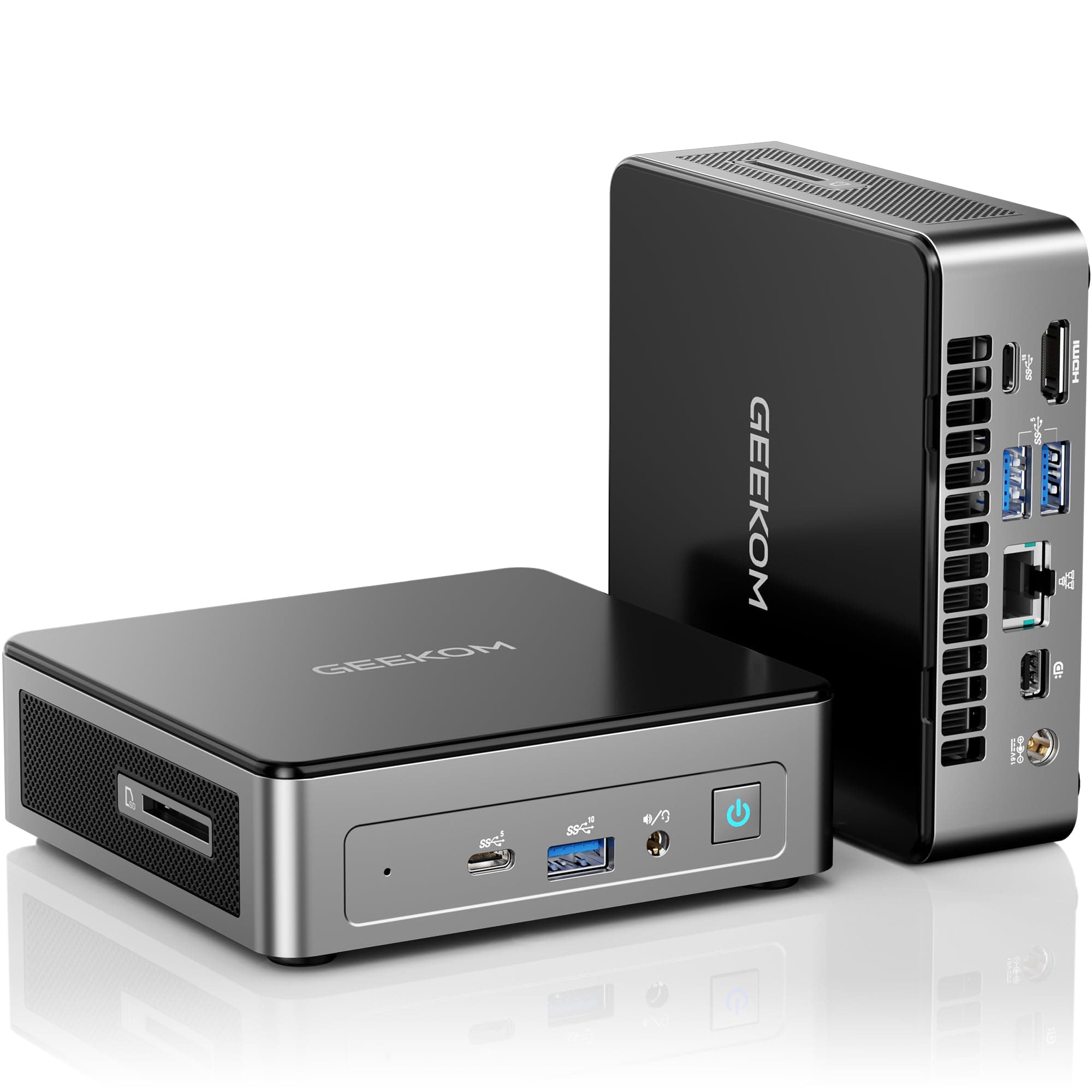 GEEKOM Mini PC Air12 mit Intel N95, 16GB DDR5 RAM 512GB PCIe SSD, 3-Jahre-Abdeckung, Mini Desktop Computer mit SD-Kartenleser, Win 11, 8K UHD(HDMI+DP), Kompakter Micro PC für Büro/Schule/Heimkino Alder Lake N150/16GB RAM+512GB SSD