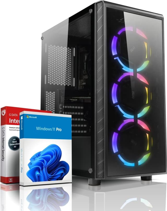 shinobee High End Gaming PC AMD Ryzen 7 5700X 16 Threads 4.60GHz - GeForce RTX 5060 8 GB - 32 GB DDR4-1 TB SSD NVME - Windows 11 - WLAN - Gamer PC Computer Rechner - #8021 Ryzen7 5700X - 32 GB DDR4 - 1TB SSD - RTX 5060 Ryzen 7
