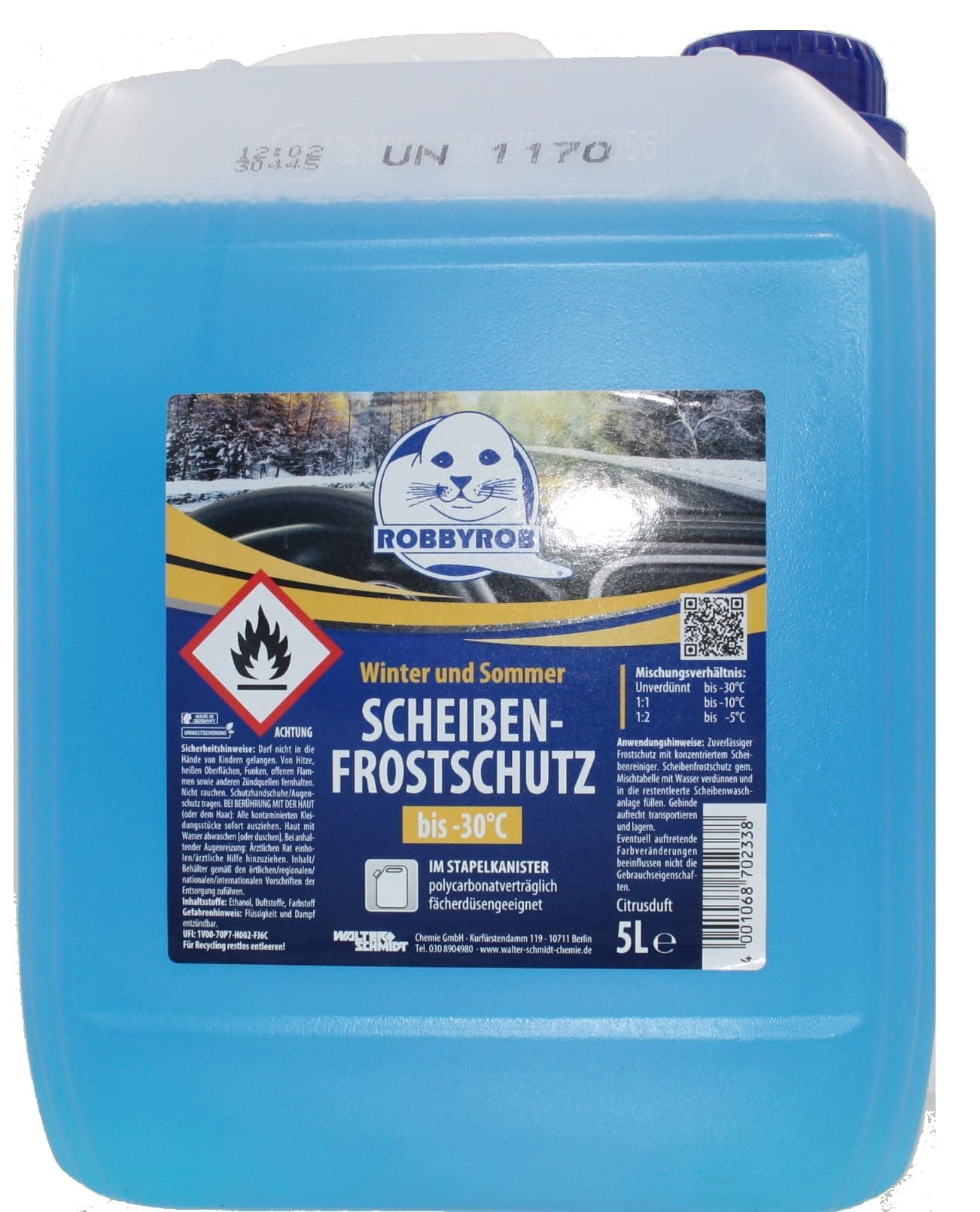 Robbyrob Scheibenfrostschutz bis -30°C gebrauchsfertig 5L Winterartikel
