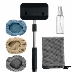 POLYTE - Extra lang Windschutzscheibenreiniger - drehbarer Kopf/ausziehbarer Aluminiumgriff - mit Mikrofaserbezügen Angebot bei HelloDeals
