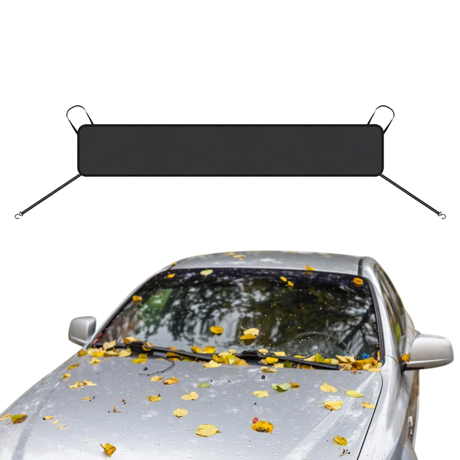 Windschutzscheiben-Schutz | Blockiert abgefallene Blätter, Schattenblockierung, wasserdichter Schutz für Lkw, Auto, Laubschutz, Staub, Automobilfahrzeug 186 x 48 cm