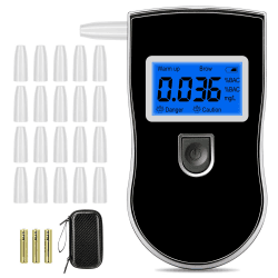Winload Alkoholtester mit 20 Mundstücke, Digital Alkoholmessgerät mit LED-Display, Halbleiter Sensorik Promilletester, Tragbarer Atemalkoholtester für Den Persönlichen und Professionellen Gebrauch Schwarz Angebot bei HelloDeals