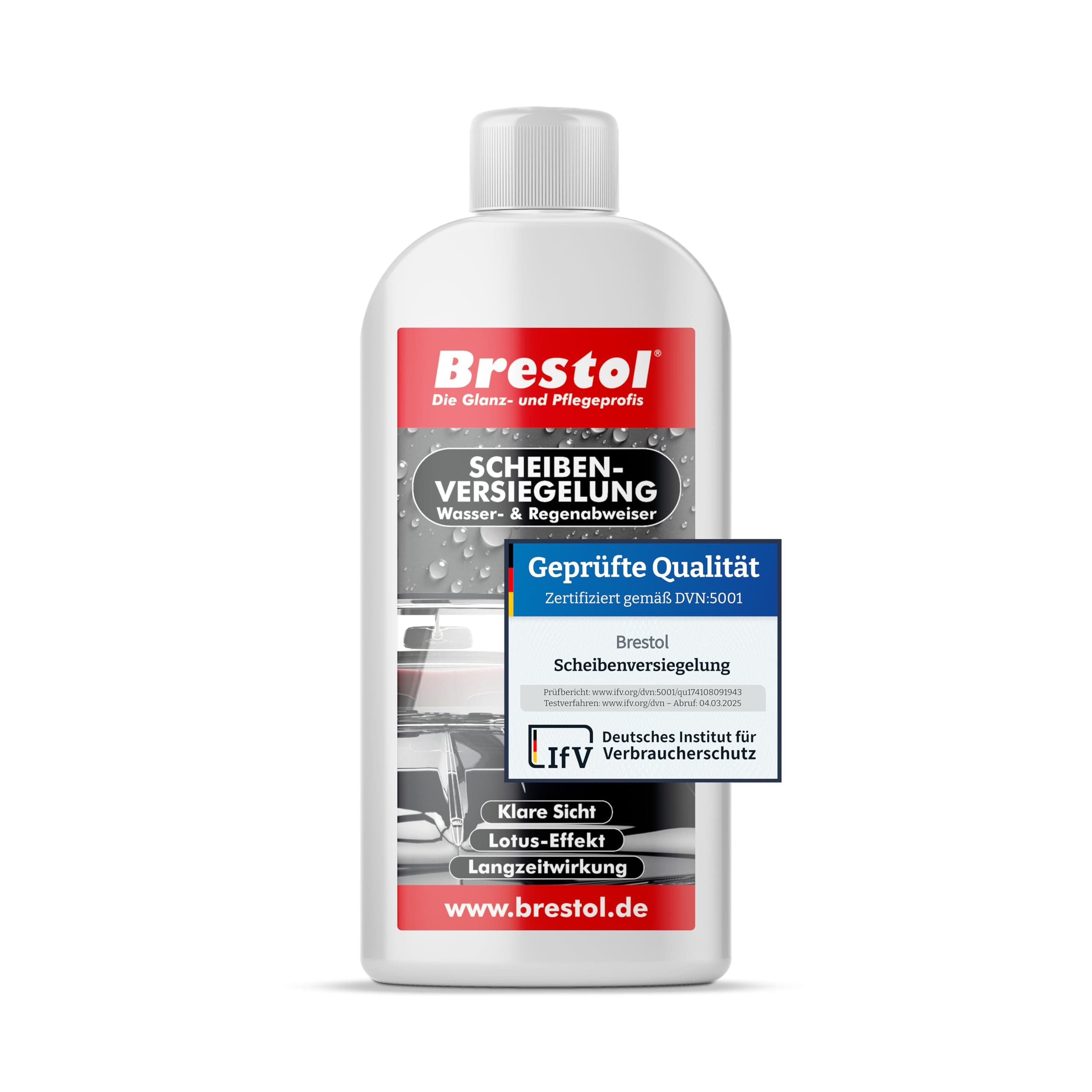 Brestol® Scheibenversiegelung 250 ml - Regenabweiser Wasserabweiser Abperleffekt Abperl-Effekt Nano - Der unsichtbare Scheibenwischer - Rain-Repellent Glasversiegelung Lotuseffekt Fensterversiegelung