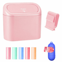 Ruayia Auto Mülleimer mit 75 Müllbeuteln Auto Aufbewahrungsbox Klein, Automülleinmer mit Deckel, Mülleimer Klein, Hängende Aufbewahrungsbox für Autos Gadgets (Rosa) Angebot bei HelloDeals