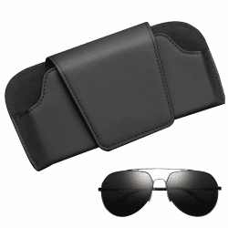 JReHuiG Brillenhalter Leder für Auto, Universal-Sonnenbrillenhalter Auto, Multifonction Sonnenblenden Organizer, Brillenetui Auto Zubehör Innenraum - Schwarz (Schwarz) Angebot bei HelloDeals