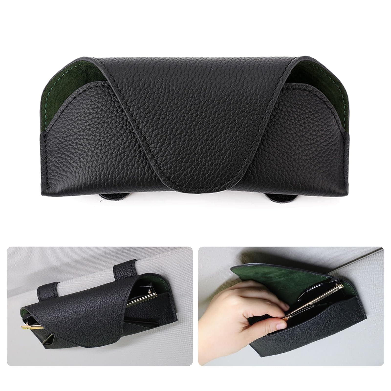 Xiuyer Brillenhalter Für Auto, Brillenetui Auto Brillenhalterung Auto Brillenbox Auto Brillenhalter Brillenetui Leder Sonnenbrillenhalter Auto Brillenhalter Auto Auto Brillenhalterung (Schwarz) Angebot bei HelloDeals