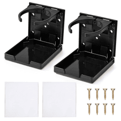 Auto Getränkehalter Verstellbarer Flaschenhalter Faltbar Becherhalter Kaffeebecherhalter für Auto Wohnmobil 2 Stück Schwarz Angebot bei HelloDeals