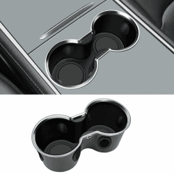 VIHIMAI Getränkehalter für Mittelkonsole Kompatibel mit Tesla Model Y (~2024) und Model 3 (~2023), ABS+Silikon Material【Metallstreifenrahmen】 Wasserdicht Pflegeleichtes, Tesla-Innenzubehör (schwarz) Angebot bei HelloDeals