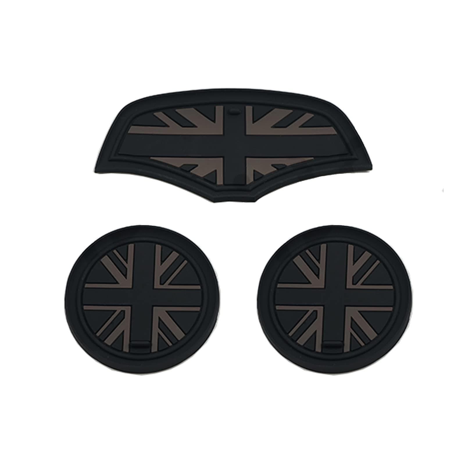 MINI F55 F56 Auto Getränkehalter Untersetzer, 3 Stück Auto Getränkehalter Untersetzer, rutschfeste Getränkehalter Untersetzer für Mini Cooper Schrägheck F55 F56(Union Jack Schwarz) Angebot bei HelloDeals