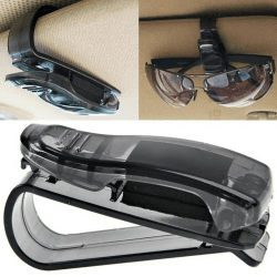 EROSPA® Sonnen-Brillen-Ablage Sonnenblenden-Klemm-Halterung 2in1 Clip für Tickets Visitenkarten Notizen Brillen-Aufbewahrung für KFZ PKW LKW Bus Auto Boot Caravan Angebot bei HelloDeals