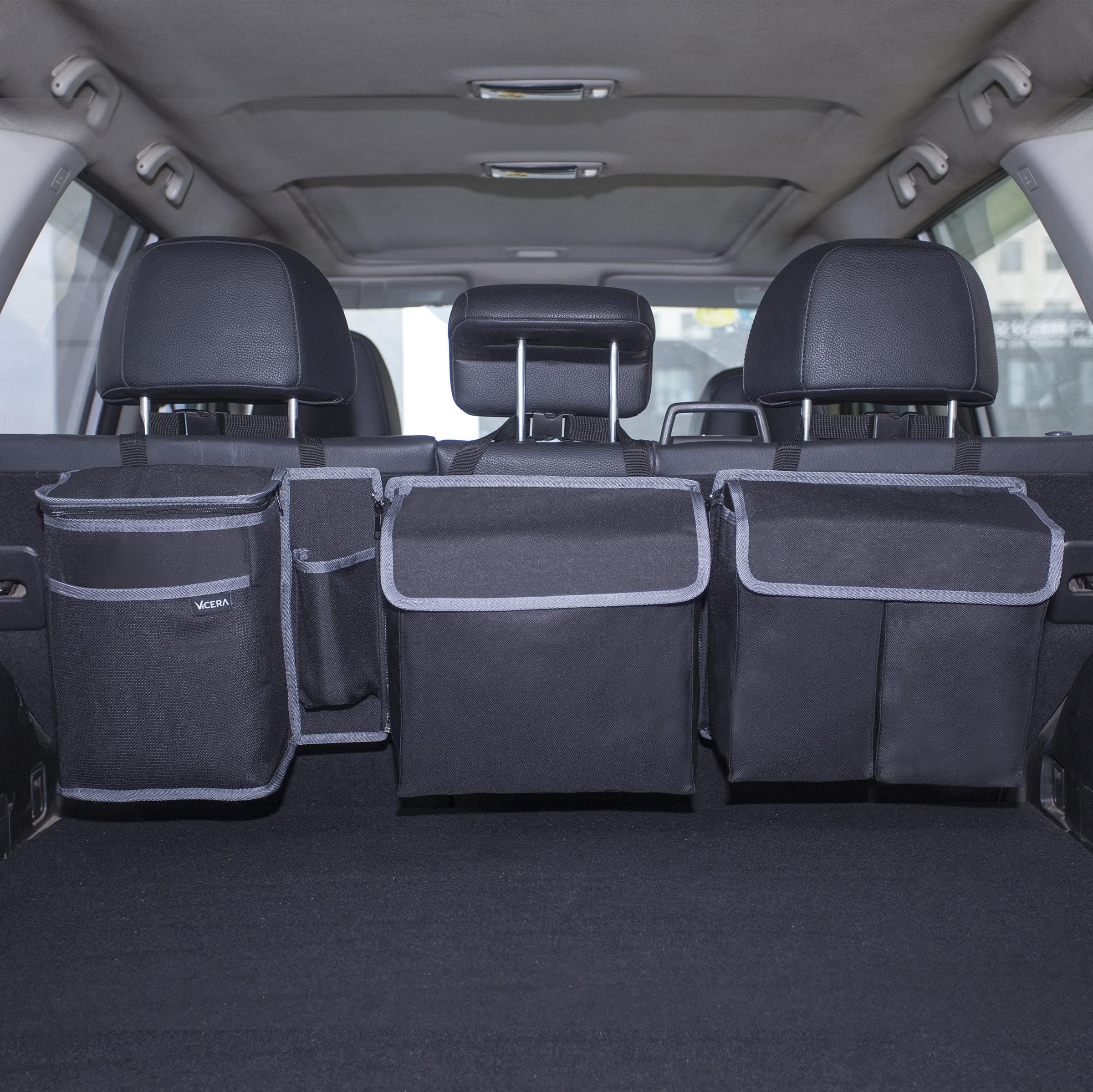 Vicera Kofferraum Organizer mit Klett – Große Kofferraumtasche Auto Organizer für SUV, Kombi, Bus, Vans, große Autos mit teilbaren Modulen - Auto Kofferraum Organizer mit integrierter Kühltasche XL Angebot bei HelloDeals