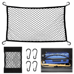 KASURE Gepäcknetz Auto, 40 X 60 cm Kofferraumnetz Mit 4 Karabinern, Kann Auf 72 X 108 cm Kofferraum Netz Erweitert Werden, Passend Für Die Meisten Kofferraumnetze Autos, Festes Gepäck 40*60 Angebot bei HelloDeals