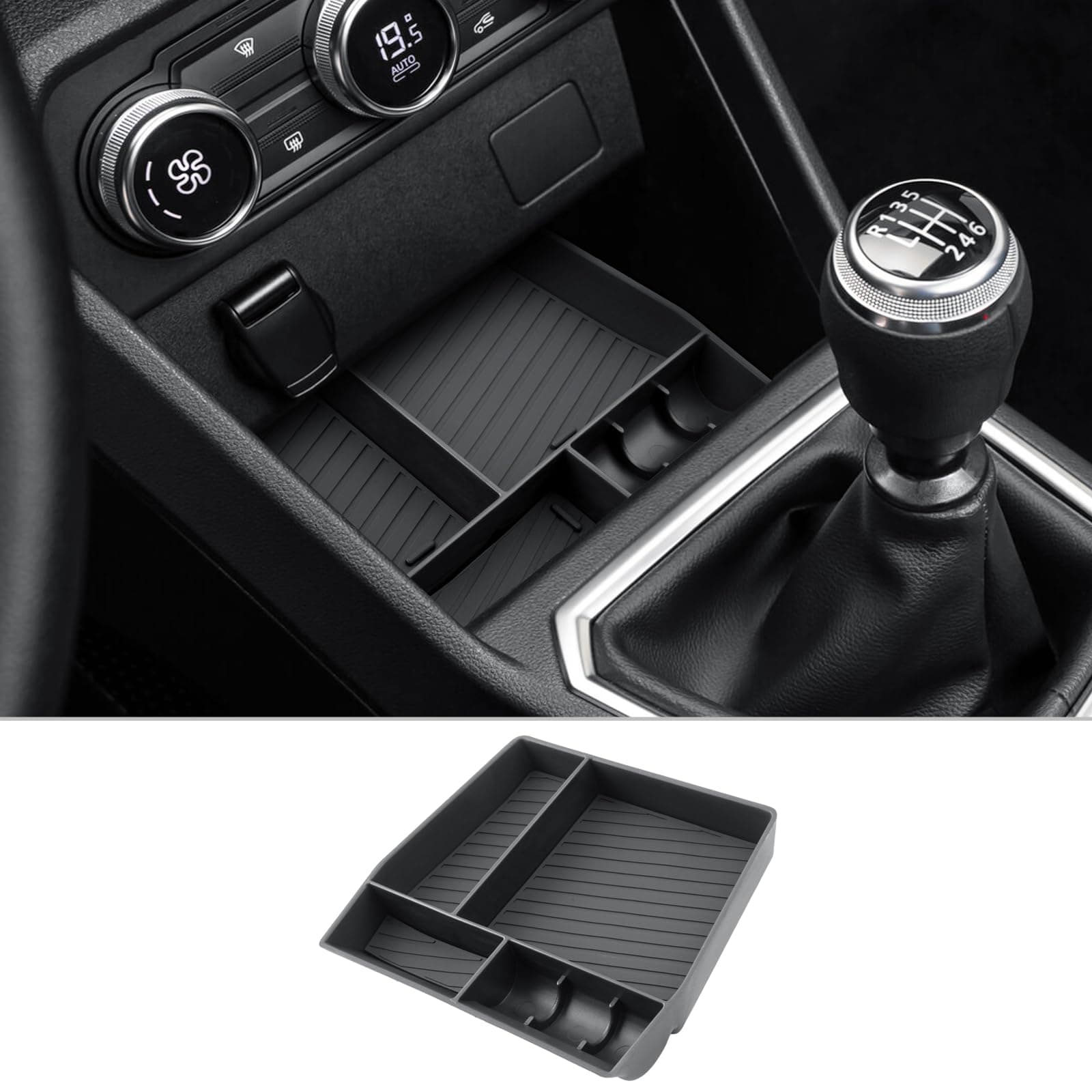 CDEFG Kompatibel mit Dacia Sandero 3/Stepway 3/Jogger 2022-2024 2025 Mittelkonsole Organizer Aufbewahrungsbox Center Console Organizer Tray Handschuhfach Sandero Stepway 3 Zubehör Sandero 3 Mittelkonsole Angebot bei HelloDeals