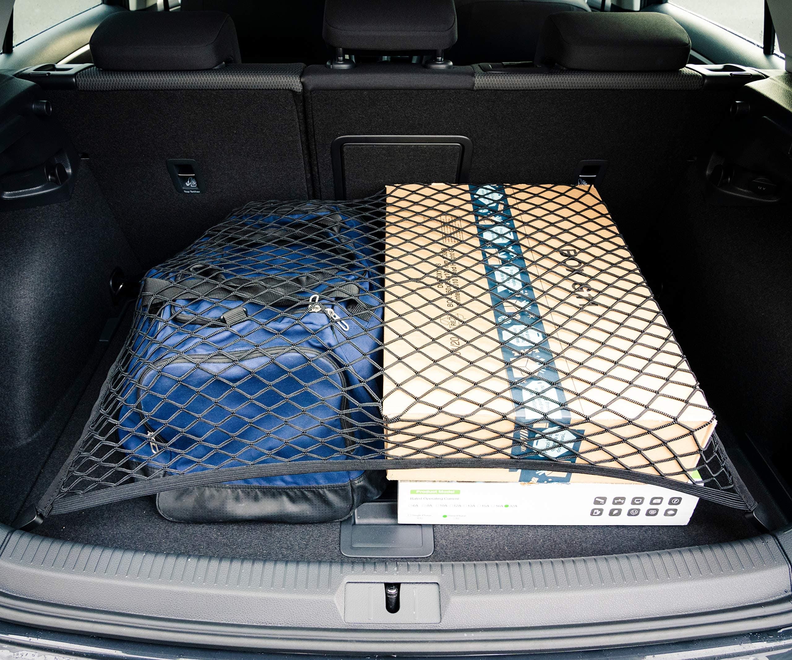 Vicera Gepäcknetz 70x60 cm • Kofferraumnetz fürs Auto, Wohnmobil mit massiven Haken • Auto Netz Organizer & Sicherung für den Kofferraum 70x60cm Angebot bei HelloDeals