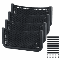 Omtofo 3 in 1 Auto Aufbewahrungsnetz, 4 Stück 26 x 12cm Selbstklebendes Netztasche Auto, Elastisch Ablagenetz mit Gummiband und Schraube, Kofferraum Netztasche Gepäcknetz für Wohnmobil, Boote, Zuhause 26*12cm-4pcs Angebot bei HelloDeals