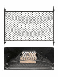 Xzenuo Auto Gepäcknetz Elastisches Kofferraumnetz mit 4 ABS Haken, Dehnbarer Kofferraum Aufbewahrung Netz, Trennnetz Gepäckfixierung für Auto SUV Wohnmobil Pickups (1, 100 * 80cm) 100*80cm 1 Angebot bei HelloDeals