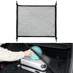 VEHIRIE Kofferraumnetz Gepäcknetz Auto, 80 x 60 cm Erstreckt Sich auf 180 x 120 cm, Universal Auto Netz mit 4 massiven Haken, Super Elastisch Kofferraum Netz Organizer, Gepäckschutznetz Angebot bei HelloDeals