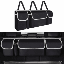 URAQT Faltbarer Auto Aufbewahrungstasche mit 4 Taschen Wasserdicht Rücksitz Kofferraumtasche 3 Verstellbare Schultergurte Kofferraumtasche für den Kofferraum Angebot bei HelloDeals