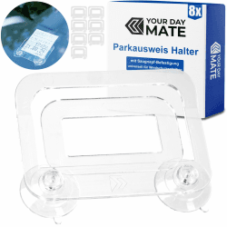 Windschutzscheibe Parkausweis Halterung, 8 Stück, in Transparent, Halter mit Saugnäpfen, Parkausweishalter Scheibe, Autoscheibe Parkscheinhalter, Kartenhalter Parkticket, Auto Saugnapf Clip Ticket Transparent, 8 Stück Angebot bei HelloDeals