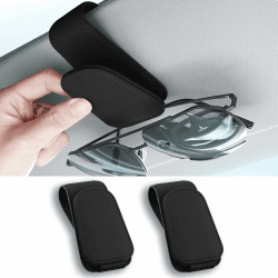 Brillenhalter für Auto Sonnenblende, Brillenhalter für Auto, Sonnenbrillenhalter Auto, Magnetische Auto Visier Brillenhalter,Sonnenbrillen Halterung/Ticket-Kartenclip (2, Schwarz) Schwarz 2 Angebot bei HelloDeals