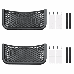 Scettar 2 Stück Auto Aufbewahrungsnetz, 26 x 12 cm Ablagenetz Wohnmobil, Kofferraum Netztasche Zubehör Geeignet für Wohnwagen Camper LKWs, Mit Selbstschneidenden Schrauben, Gummiband, Befestigungsband Schwarz x 2 Angebot bei HelloDeals