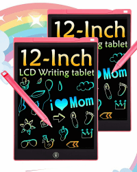 2 Pack Bunte LCD Schreibtafel, 12 Zoll LCD Schreibtablett für Kinde, Maltafel Kinder Elektronisch Spielzeug ab 3-8 Jahre alt Junge Mädchen, Löschbar Mal Tablet Kinder Weihnachtsgeschenke 12 Zoll Rosa Angebot bei HelloDeals