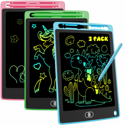 3 Stück LCD Schreibtafel, 8.5 Zoll Zeichenbrett Bildschirm Augenfreundliche Bunte Schrift Pad Für Drinnen und Unterwegs, Löschbarer Schreibtablett Spielzeug Geschenk für Kinder - Blau & Rosa & Grün Angebot bei HelloDeals