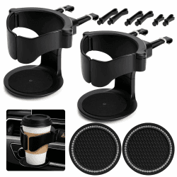 MOPUBZO 2Stück getränkehalter Auto mit Auto Getränkehalter Untersetzer – Universell & Verstellbar, becherhalter Auto, Belüftungs Flaschenhalter Auto Für Aschenbecher, Kaffeebecher Und Getränkedose Angebot bei HelloDeals