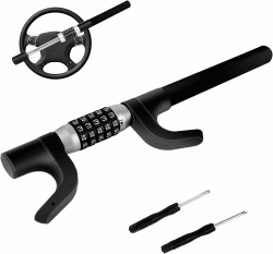 TINMAGI Lenkradkralle mit Zahlenschloss, Lenkradschloss für Auto Einziehbar, Parkkralle Universal, Auto Lenkradsperre Diebstahlschutz Diebstahlsicherung, Schwarz Angebot bei HelloDeals