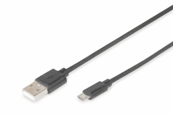 DIGITUS USB 2.0 Kabel - 1,8 m - USB-A zu Typ Micro B - 480 Mbps - Verbindungskabel für Computer, Notebooks, Hubs, Smartphones - Polybag - Schwarz Polybag 1,8m Angebot bei HelloDeals