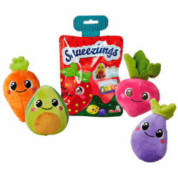 Simba Squeezlings - 12 Plüschfiguren zum Sammeln, es Wird nur EIN Artikel geliefert, Obst und Gemüse aus Plüsch, super Soft, niedliche Gesichter, ca. 8cm, ab 3 Jahren Angebot bei HelloDeals