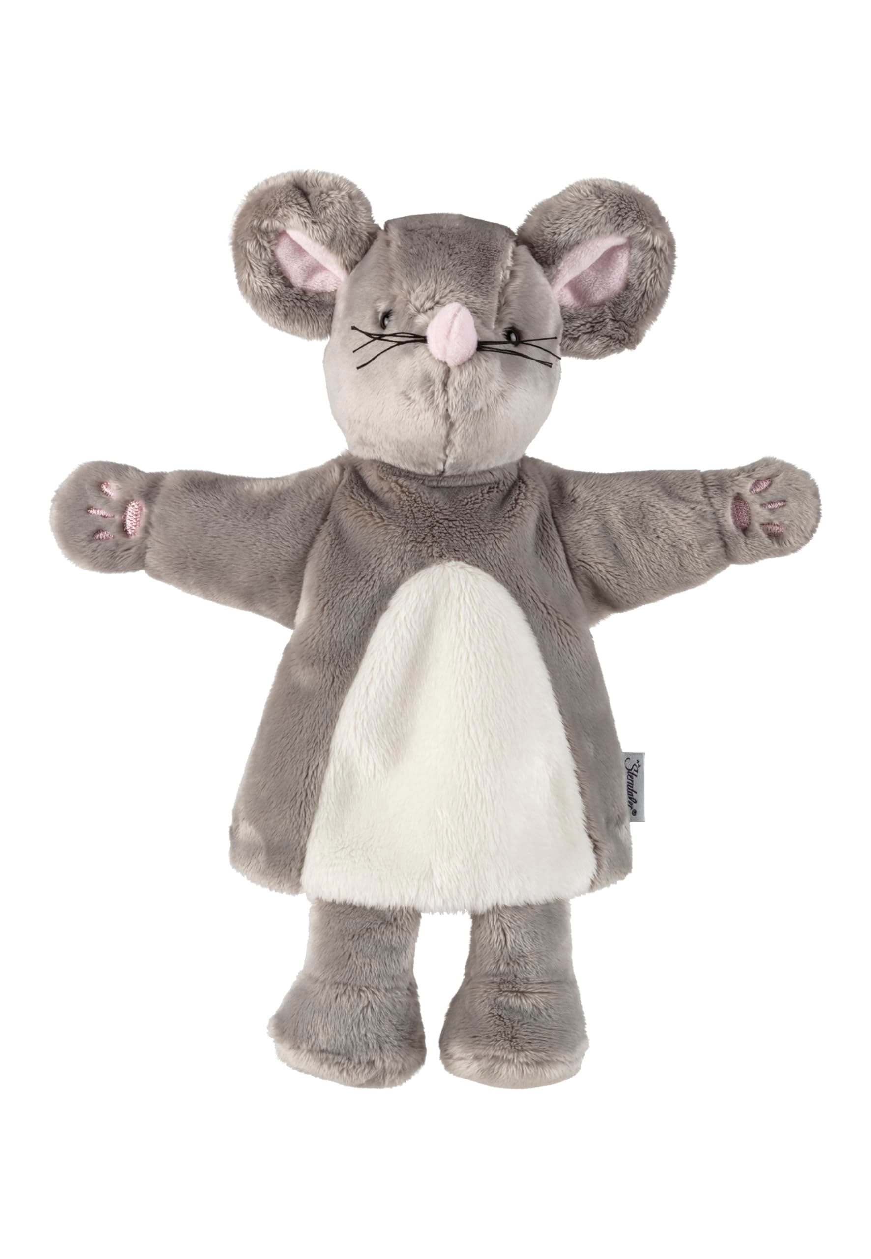 Sterntaler Handpuppe Maus - weiches Kinder Spielzeug zum Puppentheater, Erzählen, Kuscheln & Sprachförderung – perfekter Spielkamerad & Geschenkidee, grau Angebot bei HelloDeals