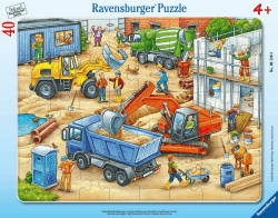 Ravensburger Kinderpuzzle - 06120 Große Baustellenfahrzeuge - Rahmenpuzzle für Kinder ab 4 Jahren, mit 40 Teilen Single Angebot bei HelloDeals