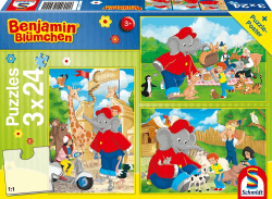 Im Zoo. Puzzle 3 x 24 Teile: Kinderpuzzle Benjamin Blümchen Angebot bei HelloDeals