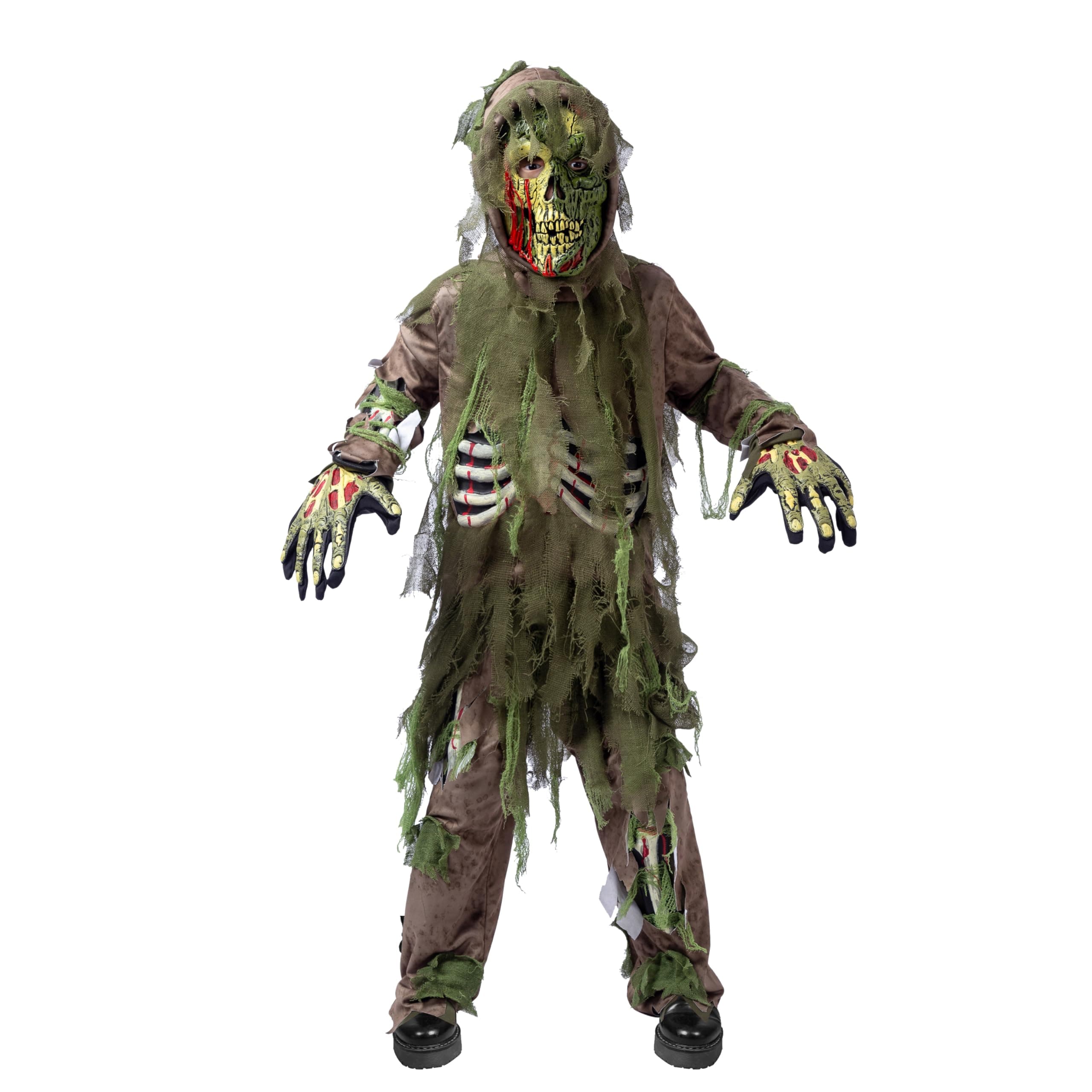 Spooktacular Creations Swamp Deluxe Skeleton Living Dead Zombie Kostüm für Halloween Kids Monster Rollenspiel-XXL Grün Medium (8-10 yrs) Angebot bei HelloDeals