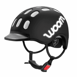 woom Kids Helm, Fahrradhelm für Kinder, mit Visier, für Jungen und Mädchen, Verstellbar, Aufprallschutz S Schwarz