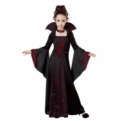 Lieberpaar Halloween Vampir Kostüm Kleid für Mädchen: Schwarz Rot Gothic Vampirin Queen Dress Up Party Verkleidung Fasching Karneval Cosplay Kostüme 160 (11-13Jahre) Black Red Angebot bei HelloDeals
