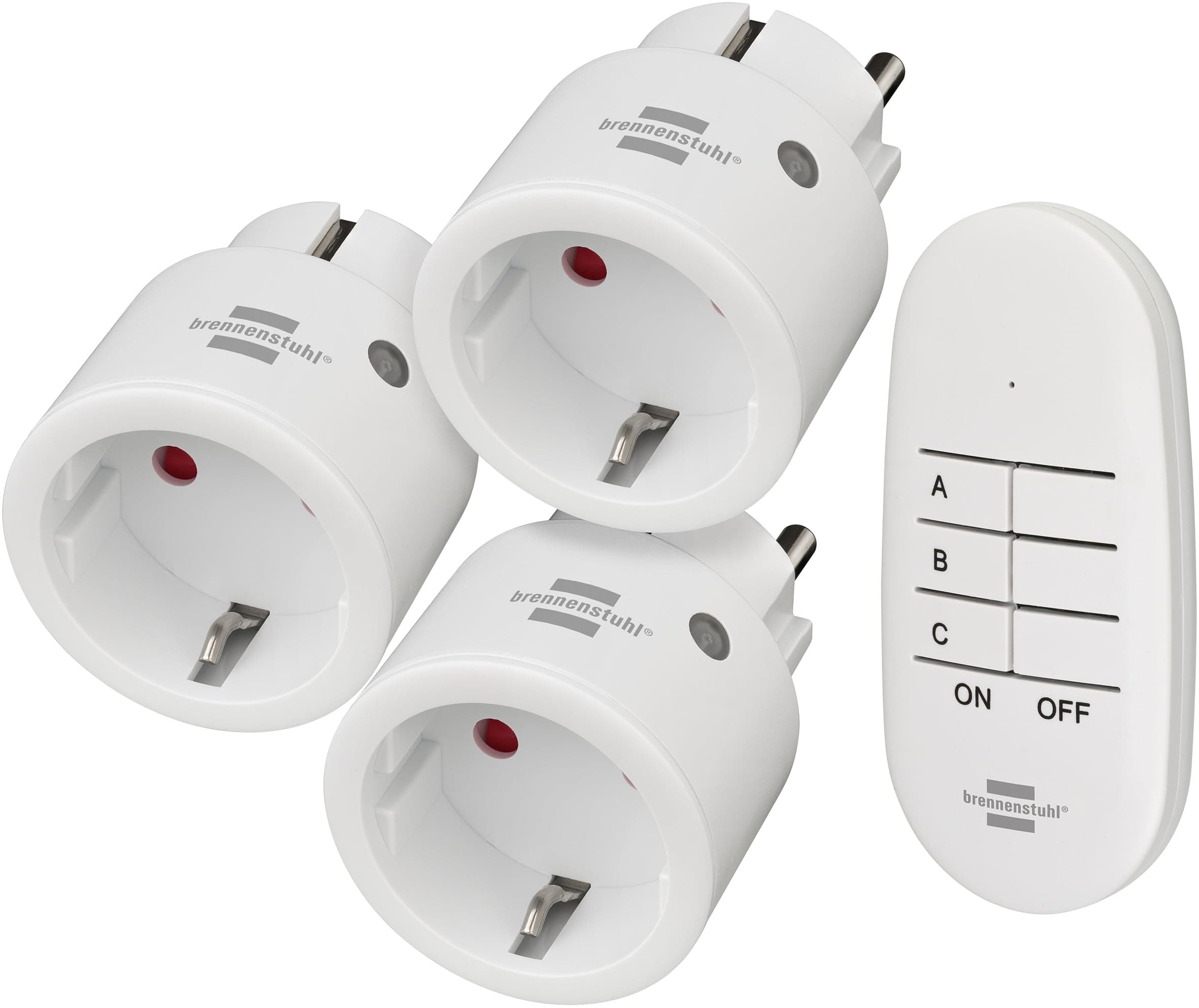 Brennenstuhl Comfort-Line Funksteckdosen-Set Mini 3+1, 3er Funkschalt-Set (Innenbereich, mit Handsender und erhöhtem Berührungsschutz) weiß 3 Mini-Funksteckdosen 3 Mini-Funksteckdosen Single Angebot bei HelloDeals
