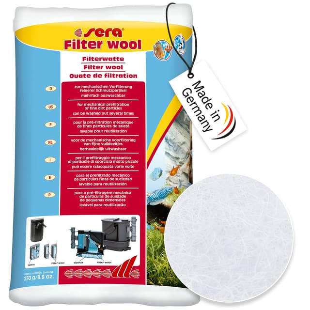 sera Filterwatte 250 g - Zur mechanischen Vorfilterung feinerer Schmutzpartikel