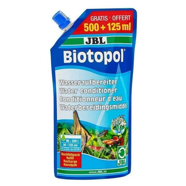 JBL Biotopol, Wasseraufbereiter für Süßwasser-Aquarien, Nachfüllpack, 500+125 ml Meeresfrüchte 625 ml (1er Pack)