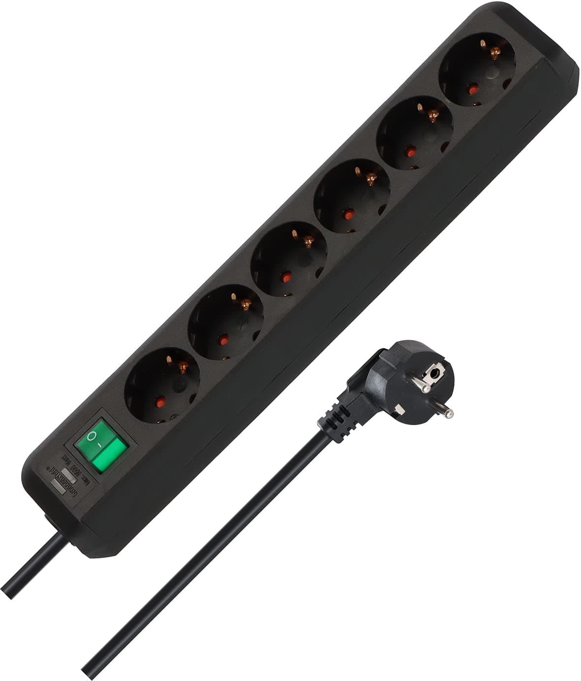 Brennenstuhl Eco-Line, Steckdosenleiste 6-Fach (Steckerleiste mit erhöhtem Berührungsschutz, Schalter und 3m Kabel) schwarz Angebot bei HelloDeals